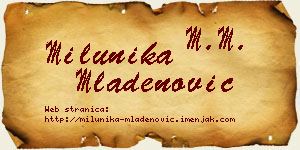 Milunika Mladenović vizit kartica